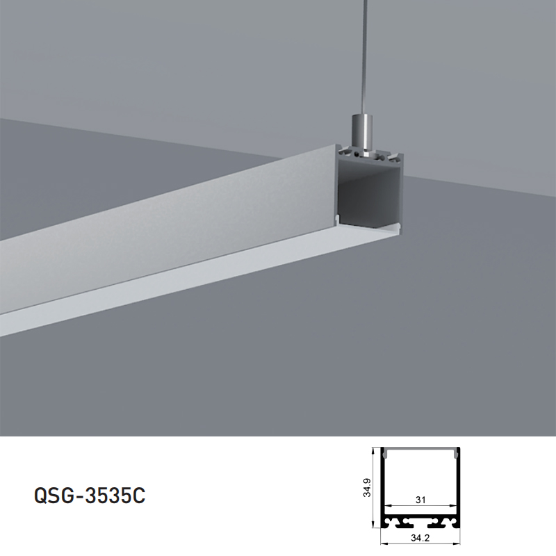 Suspended LED Aluminum Channel For 28mm Quad Row LED Strips Suspended LED Aluminum Channel For 28mm Quad Row LED Strips